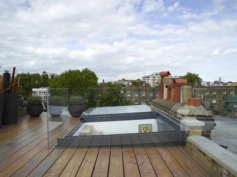 glebe place roof garden with glazing
